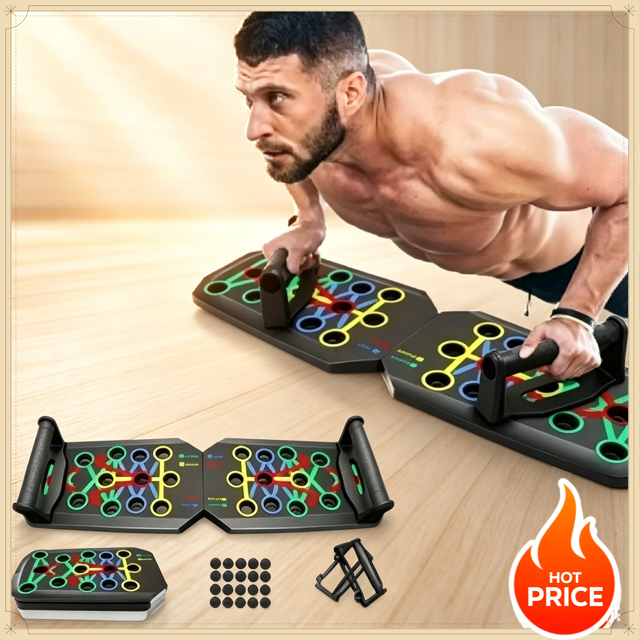Push Up Board Foldable Multi Function - Składana stojak do ćwiczeń na siłowni,